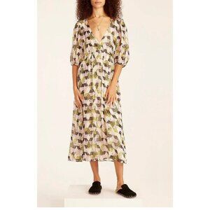 J Crew Lurex Metallic Threads Chiffon Midi Dress 12 Patchwork Cottagecore Boho